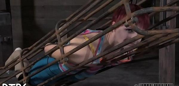  Tied up beauty receives vicious gratifying for her pussy